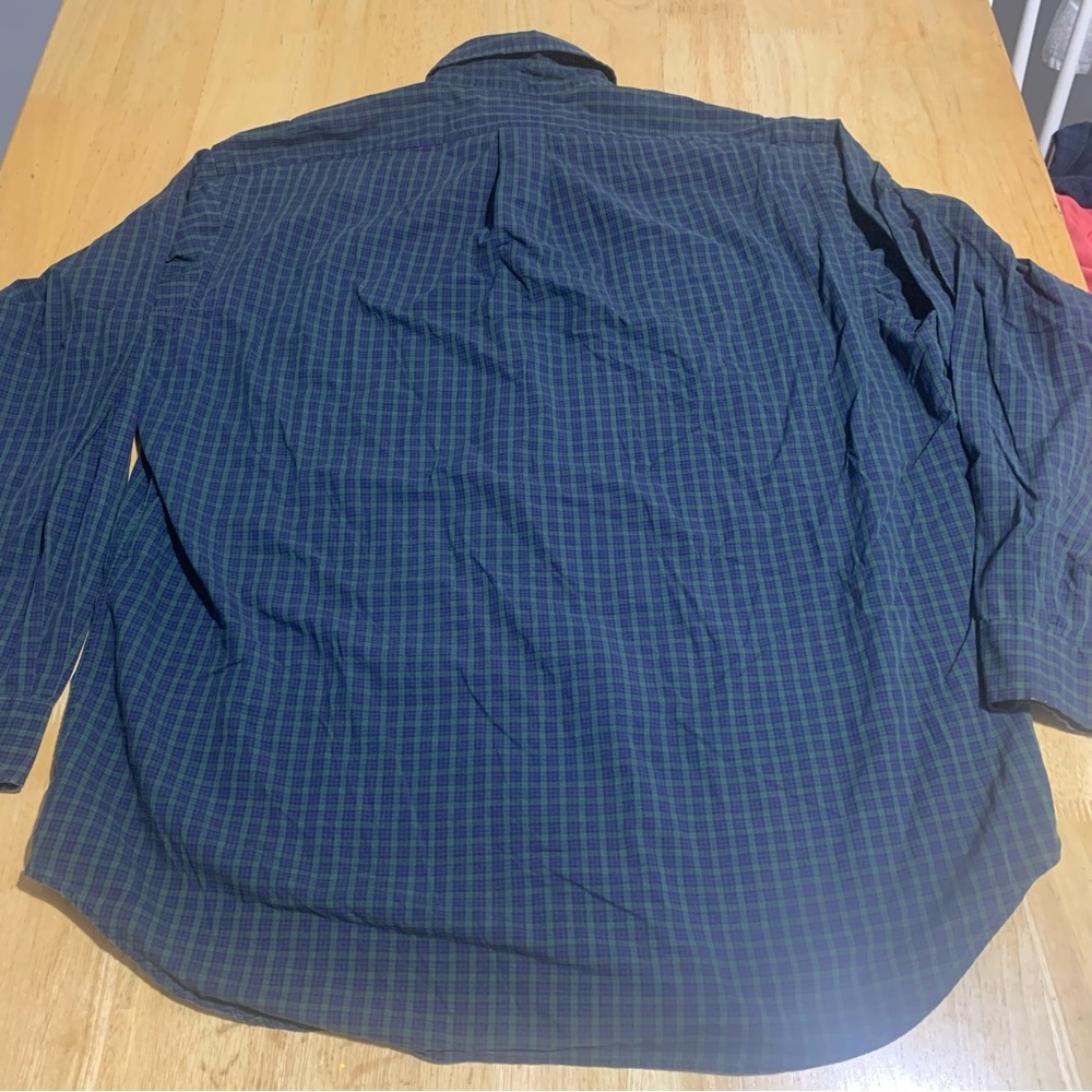 Polo Ralph Lauren Blake Plaid Mens Large Button Down Long Sleeve Cotton Green/Pu - Picture 3 of 9